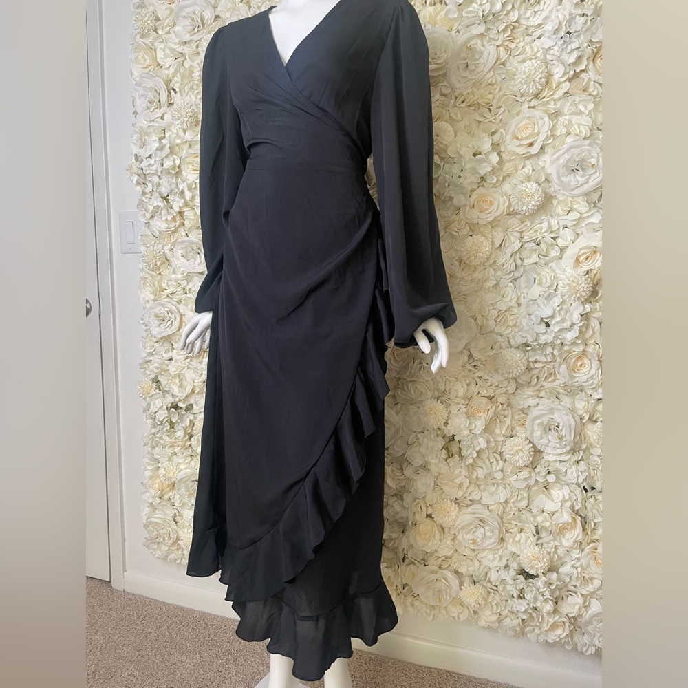 Black Wrap Dress from Pretty Little Thing